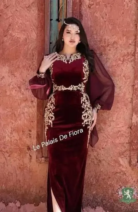 Gandoura en velours brodée algéroise