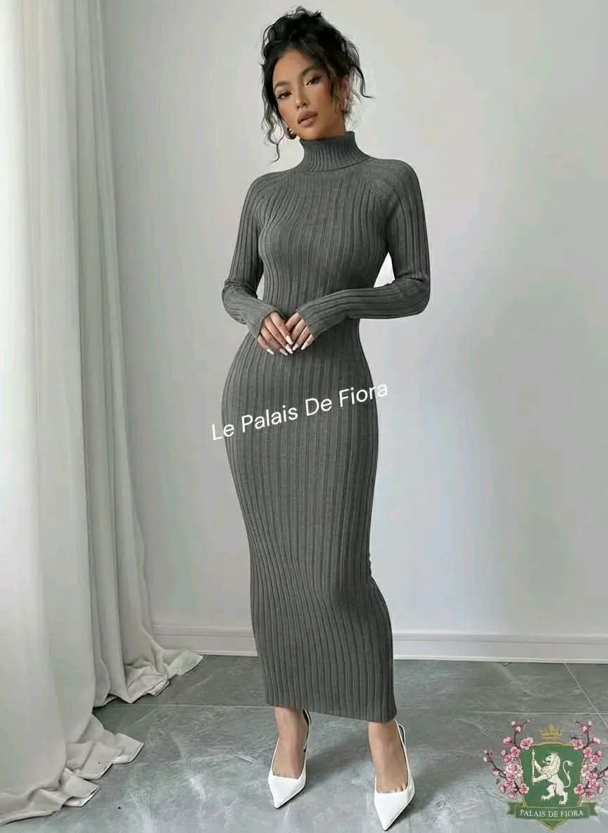 Robe longue côtelée turque